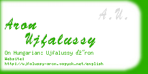 aron ujfalussy business card